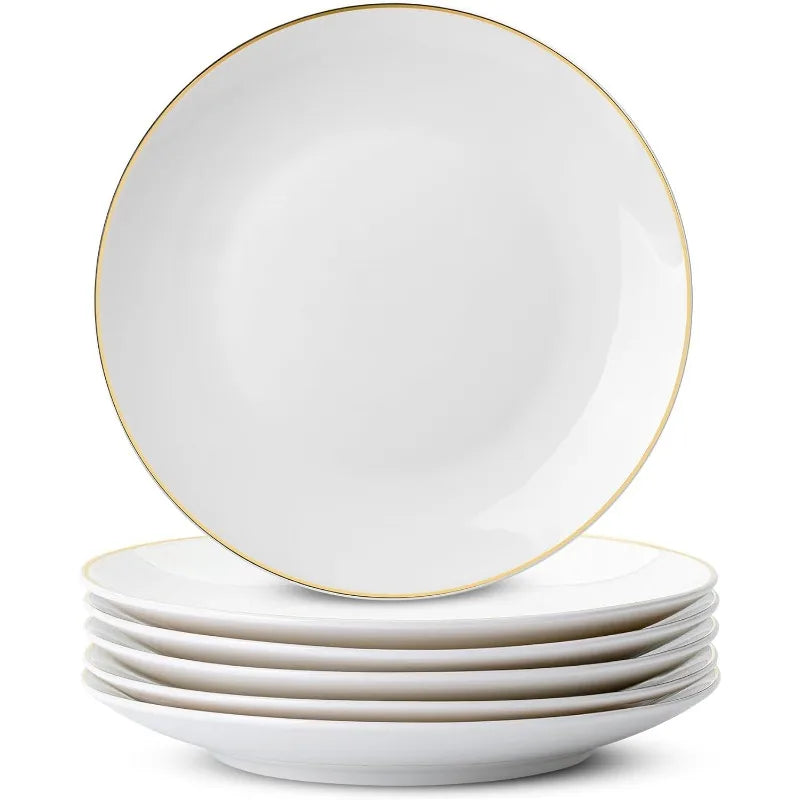 Pratos de jantar de porcelana branca, conjunto de 12, 10,5"